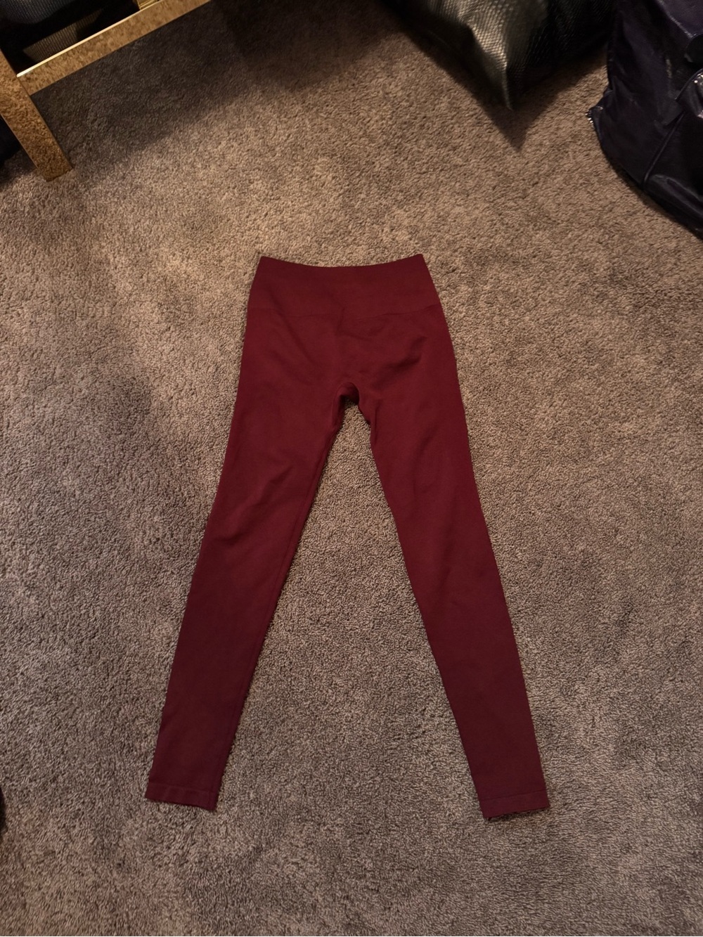 Women's High-Waist Burgundy Leggings